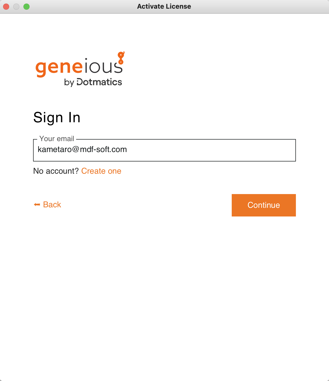 Geneious_Choose an Activation Methodダイアログ